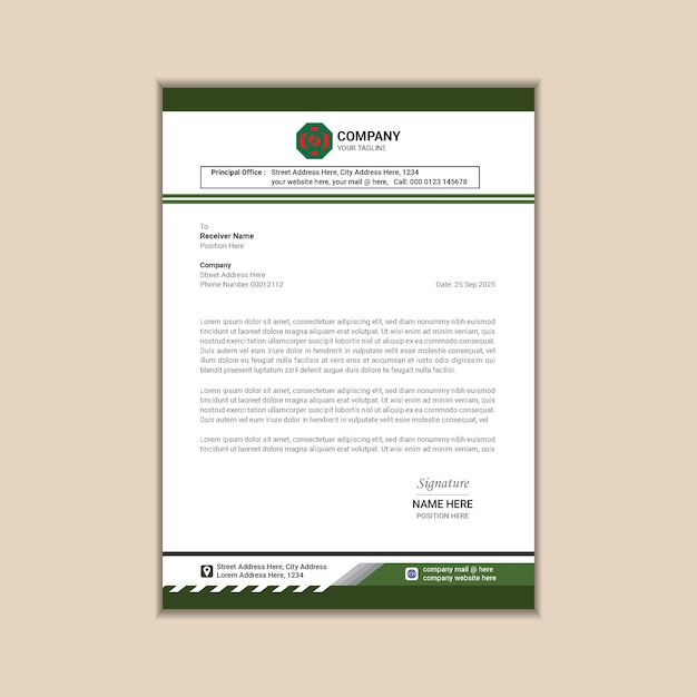 Minimalist Business Letterhead Vector Design