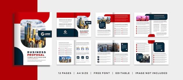 Minimalist business proposal or company profile corporate brochure layout design template