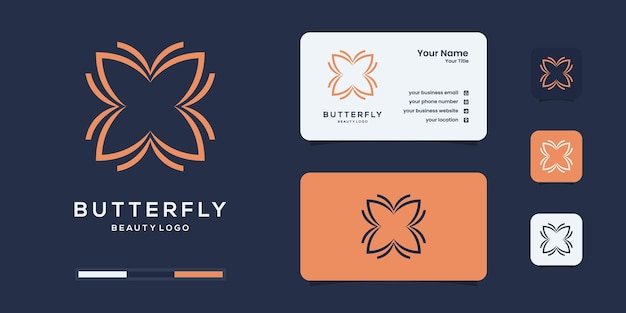 Minimalist butterfly line art beauty, luxury spa style. logo design template.