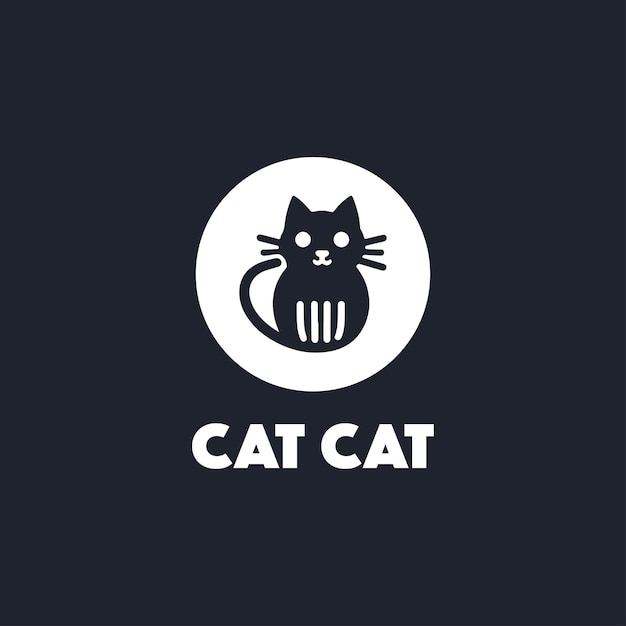 Vector minimalist cat logo design