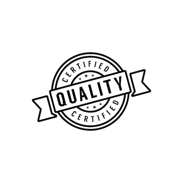 Minimalist Certified quality business label stamp logo design template