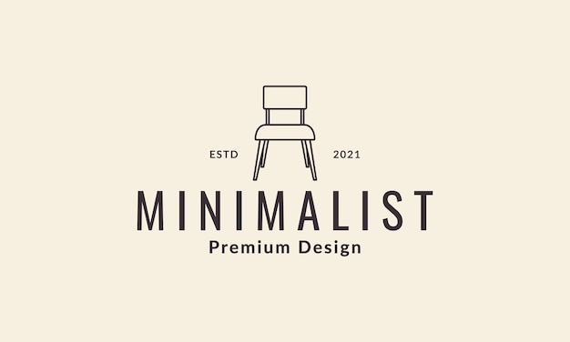 Minimalist classic chair furniture interior logo vector symbol icon design illustration