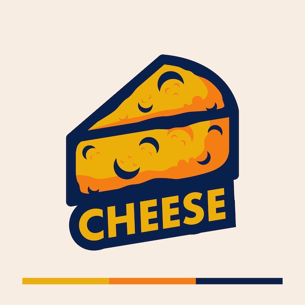 minimalist colorful cheese illustration design