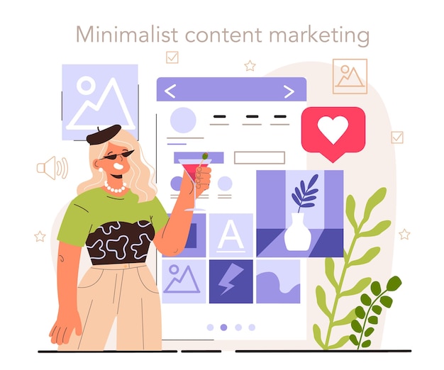 Minimalist content marketing content strategy development social media