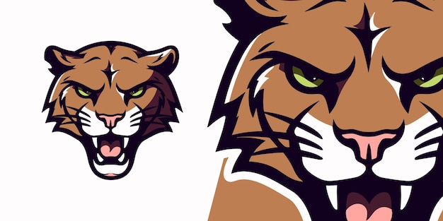 Minimalist Cougar Logo Striking Vector Illustration for Sport and ESport Teams