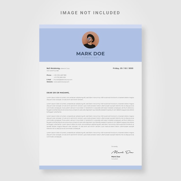 Minimalist cover letter design template