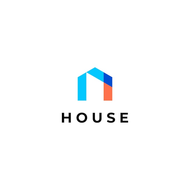 Minimalist creative house overlap overlay logo icon design template