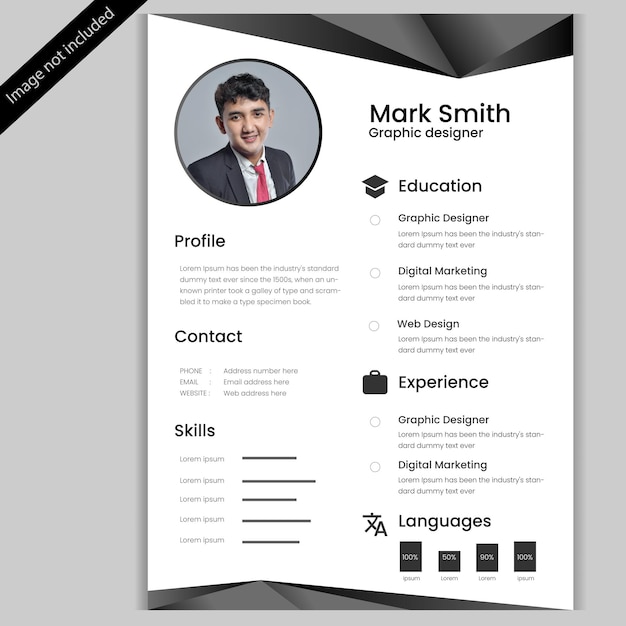 Minimalist cv design template and resume design