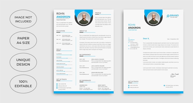 Minimalist cv and letterhead template design