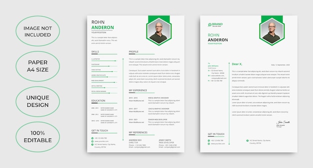 Minimalist cv and letterhead template design