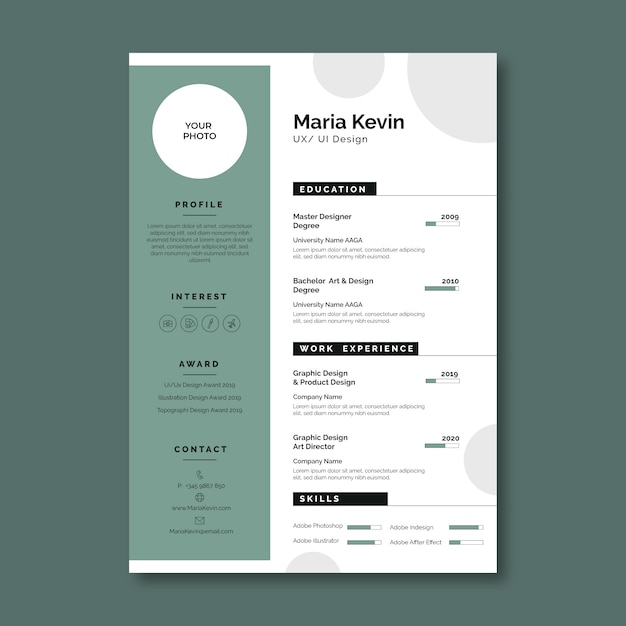 Minimalist cv template