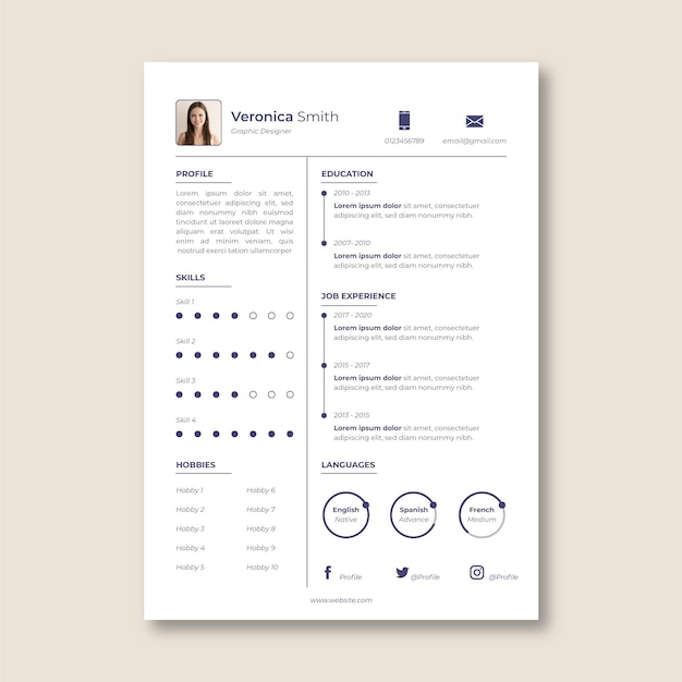 Minimalist cv template