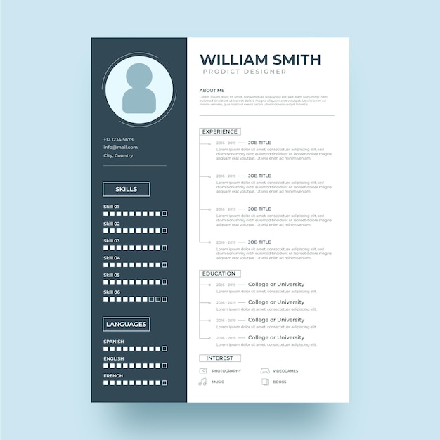 Minimalist cv template