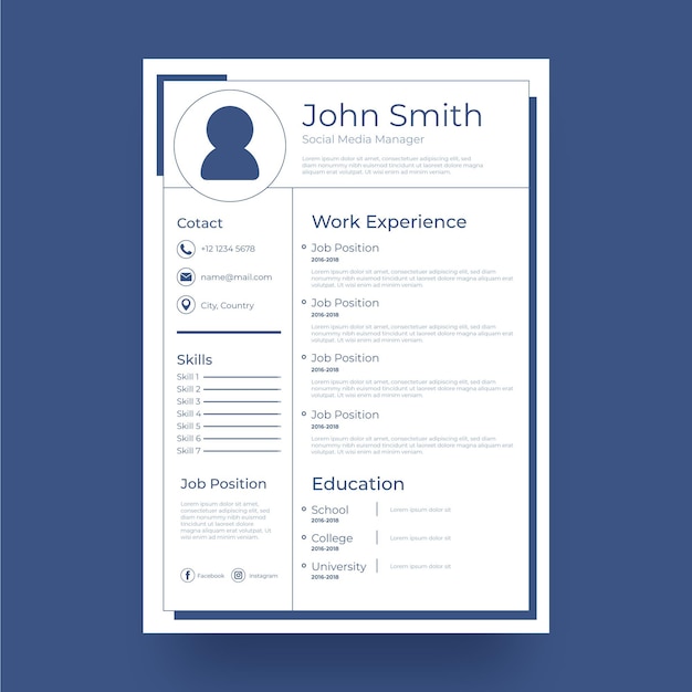 Minimalist cv template