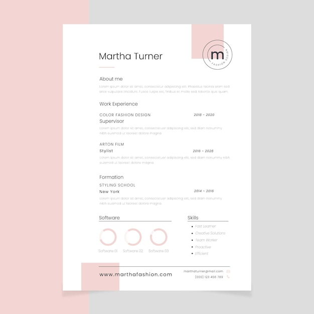 Minimalist cv template