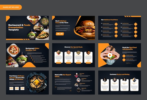 Minimalist dark food and restaurant template design