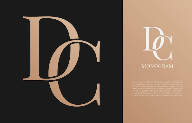 minimalist DC initial letter vintage brand and logo