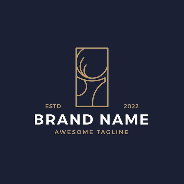 Minimalist Deer Monoline Logo Template