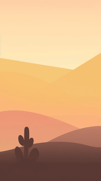 Vector minimalist desert landscape illustration