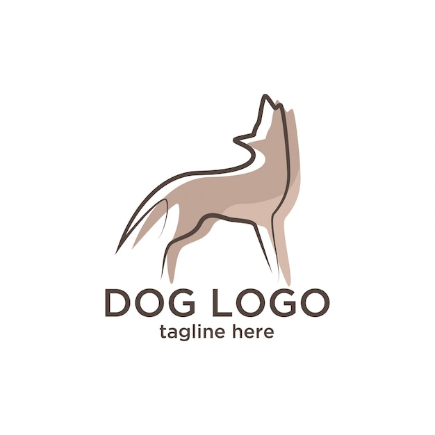 Minimalist dog logo design template