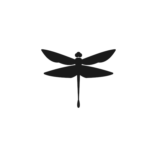 Minimalist Dragonfly Silhouette Logo Design Vector Inspiration