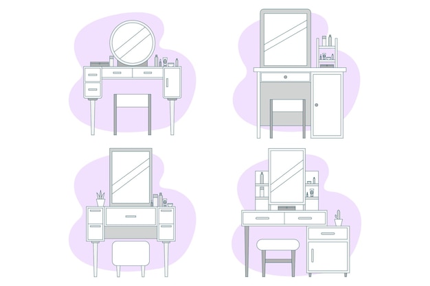 Minimalist Dressing Table Illustration