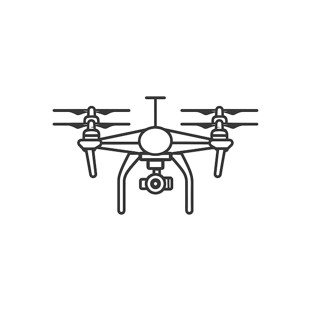 minimalist drone line art icon logo symbol