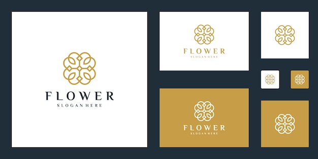 Minimalist elegant Flower logo template