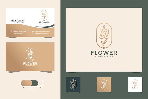 Minimalist elegant flower luxury beautyfashionskin carecosmetic with business card