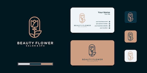 Minimalist elegant flower rose beauty, cosmetics, yoga and spa inspiration. logo , icon and business card