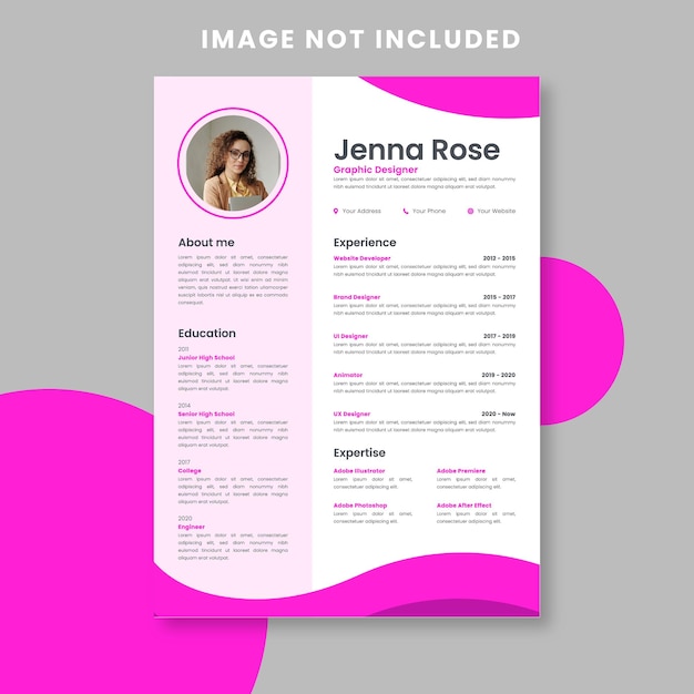 Minimalist elegant modern clean cv resume for business