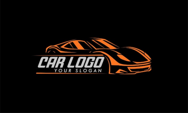 minimalist elegant sports car logo