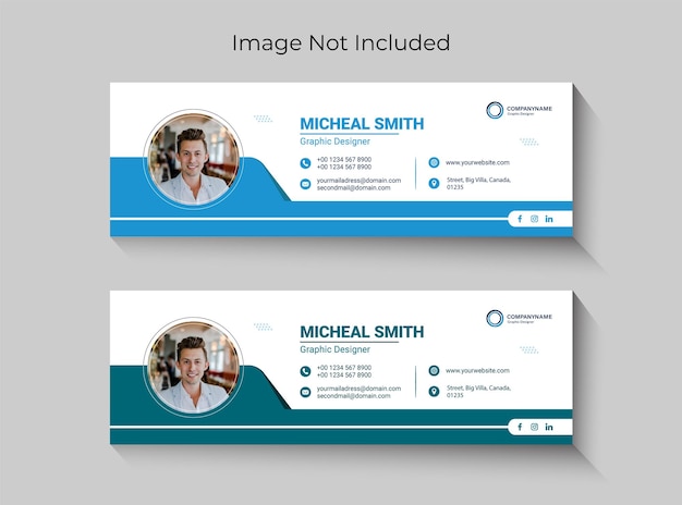 Minimalist Email signature or email footer or template Premium Vector