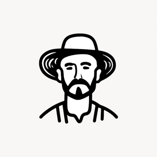 Minimalist farmer avatar illustration