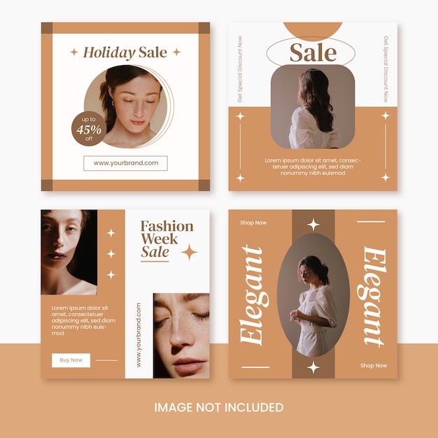 Minimalist fashion beauty social media instagram post template