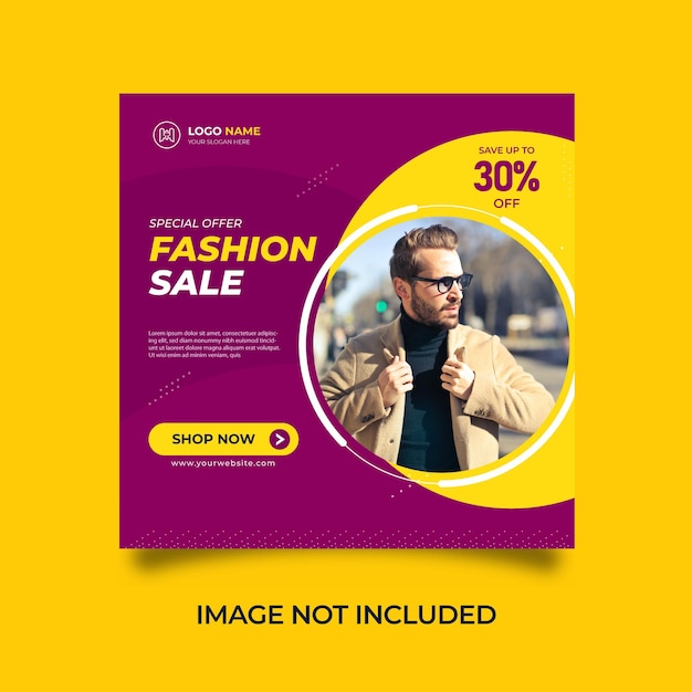 Minimalist fashion sale instagram banner or social media post template