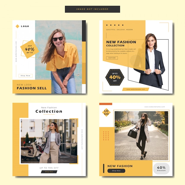 Minimalist fashion square banner or Instagram post template