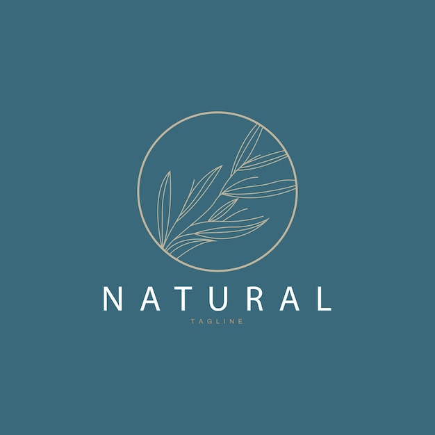 Minimalist Feminine Botanical Flower Beauty Line Plant Logo Design Vector illustration