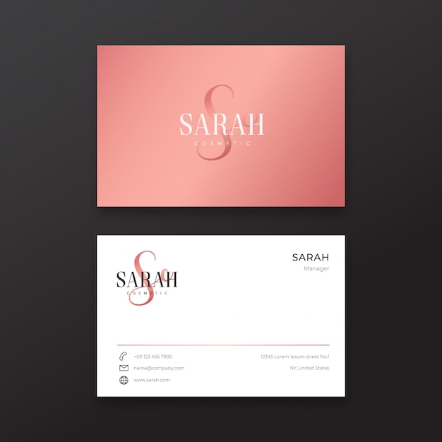 minimalist feminine business card template