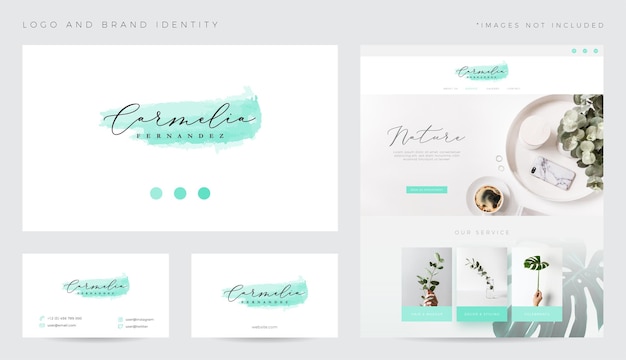 Minimalist feminine watercolor logo and brand identity