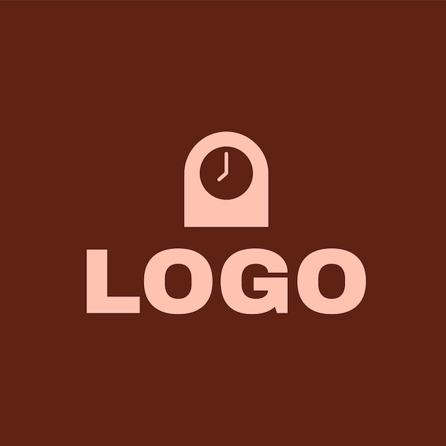 Minimalist Flat Clock Vector Logo