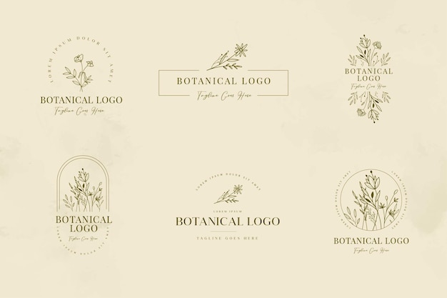 Minimalist Floral and Botanical Logo Template set