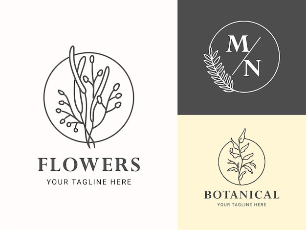 minimalist flower logo collection