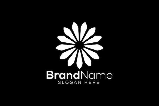 Minimalist flower logo design template