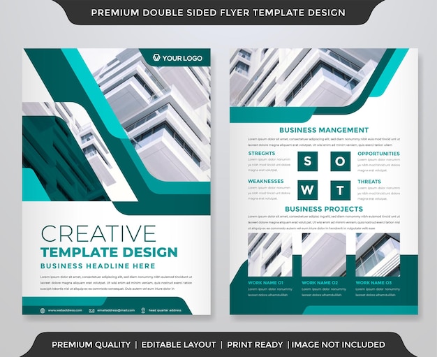 minimalist flyer template with abstract background style use for company brochure and prsentation