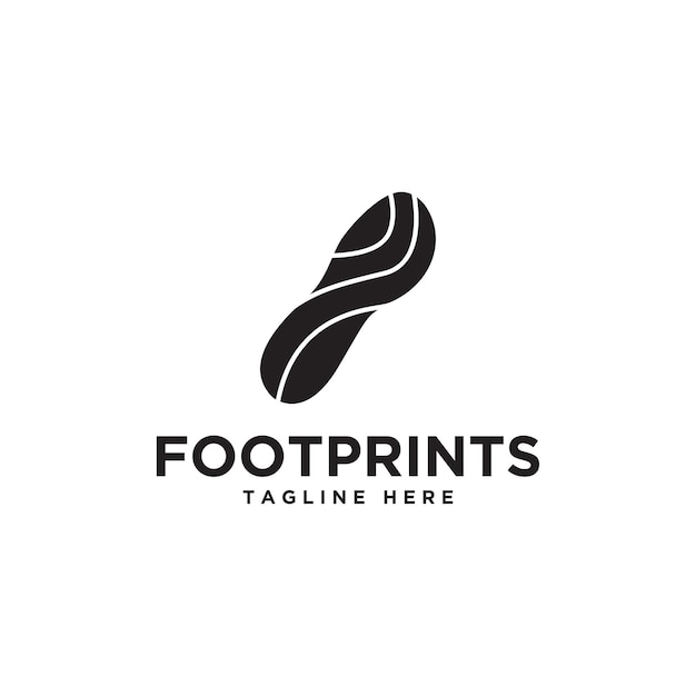 Minimalist foot prints logo design