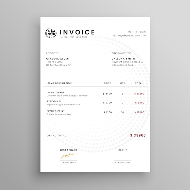 Minimalist Formal Invoice