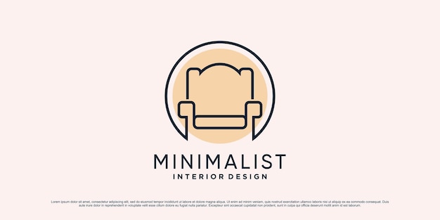 Minimalist furniture logo design illustration for interior home with modern concept