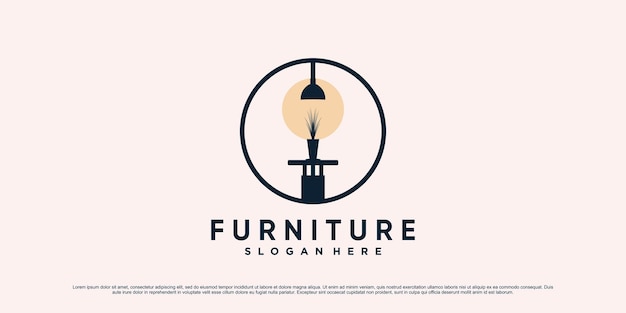 Minimalist furniture logo design illustration for interior home with modern concept