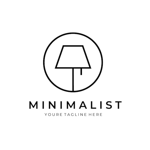 Minimalist furniture logo line art vector illustration design